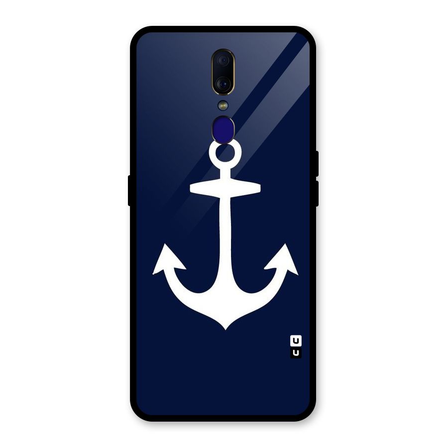 Stylish Anchor Design Glass Back Case for Oppo F11