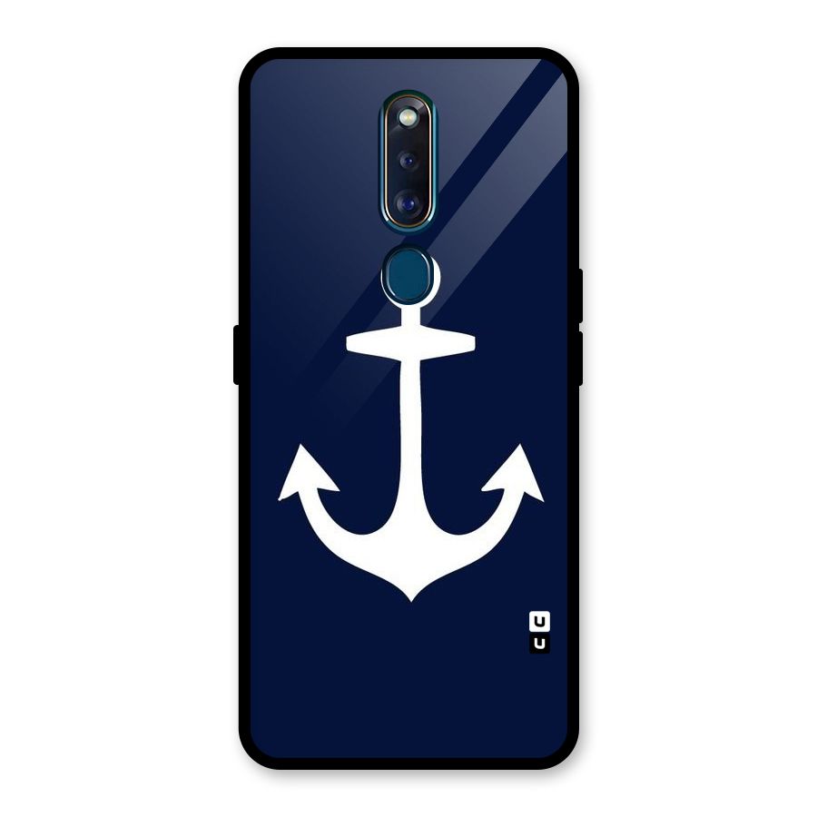 Stylish Anchor Design Glass Back Case for Oppo F11 Pro