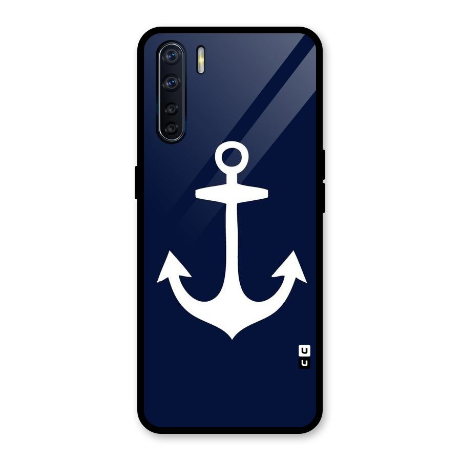 Stylish Anchor Design Glass Back Case for Oppo F15