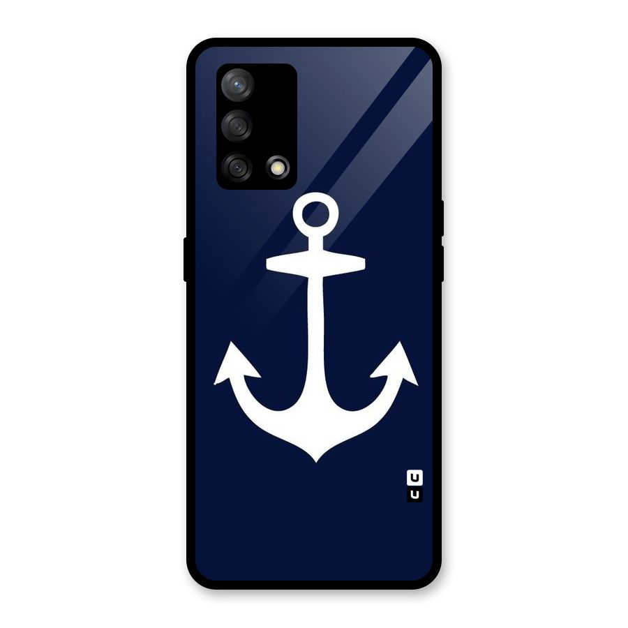 Stylish Anchor Design Glass Back Case for Oppo F19