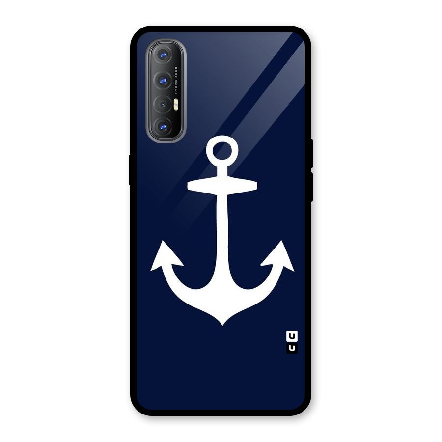 Stylish Anchor Design Glass Back Case for Oppo Reno3 Pro
