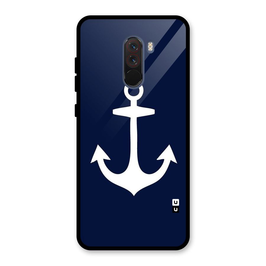 Stylish Anchor Design Glass Back Case for Poco F1