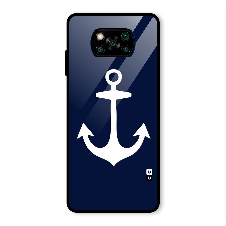 Stylish Anchor Design Glass Back Case for Poco X3 Pro