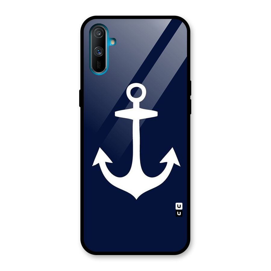 Stylish Anchor Design Glass Back Case for Realme C3