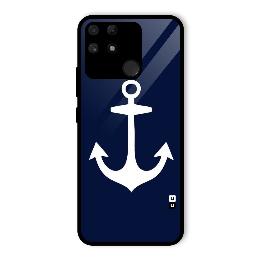 Stylish Anchor Design Glass Back Case for Realme Narzo 50A