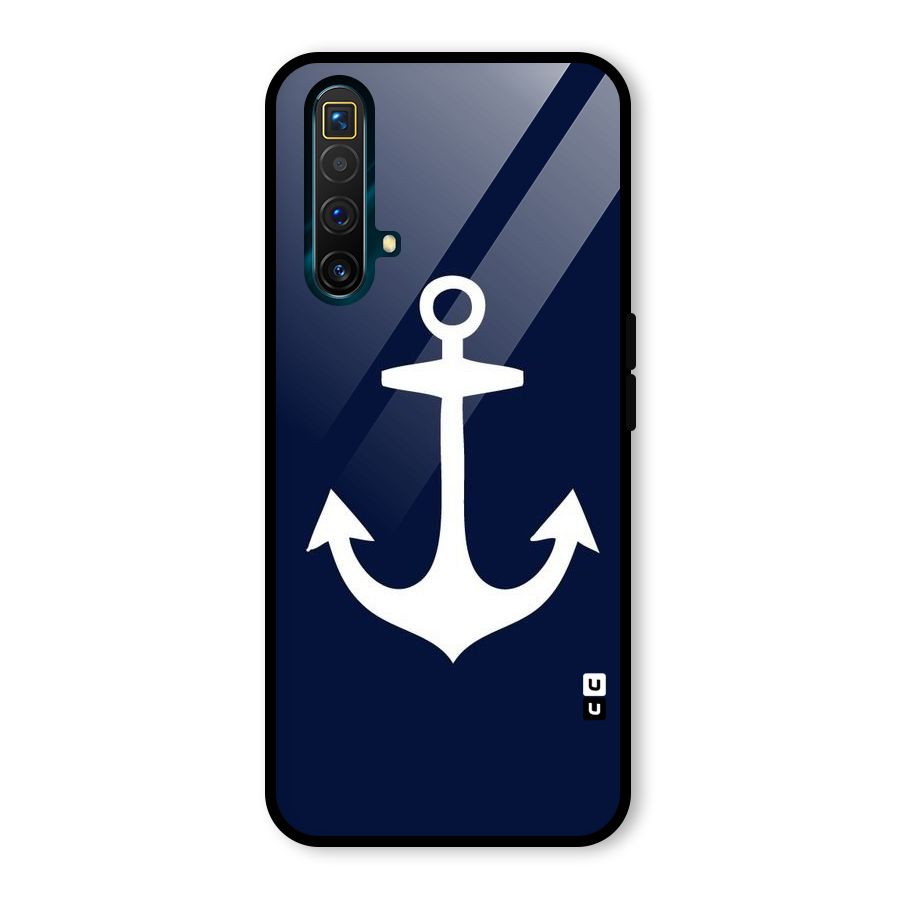 Stylish Anchor Design Glass Back Case for Realme X3