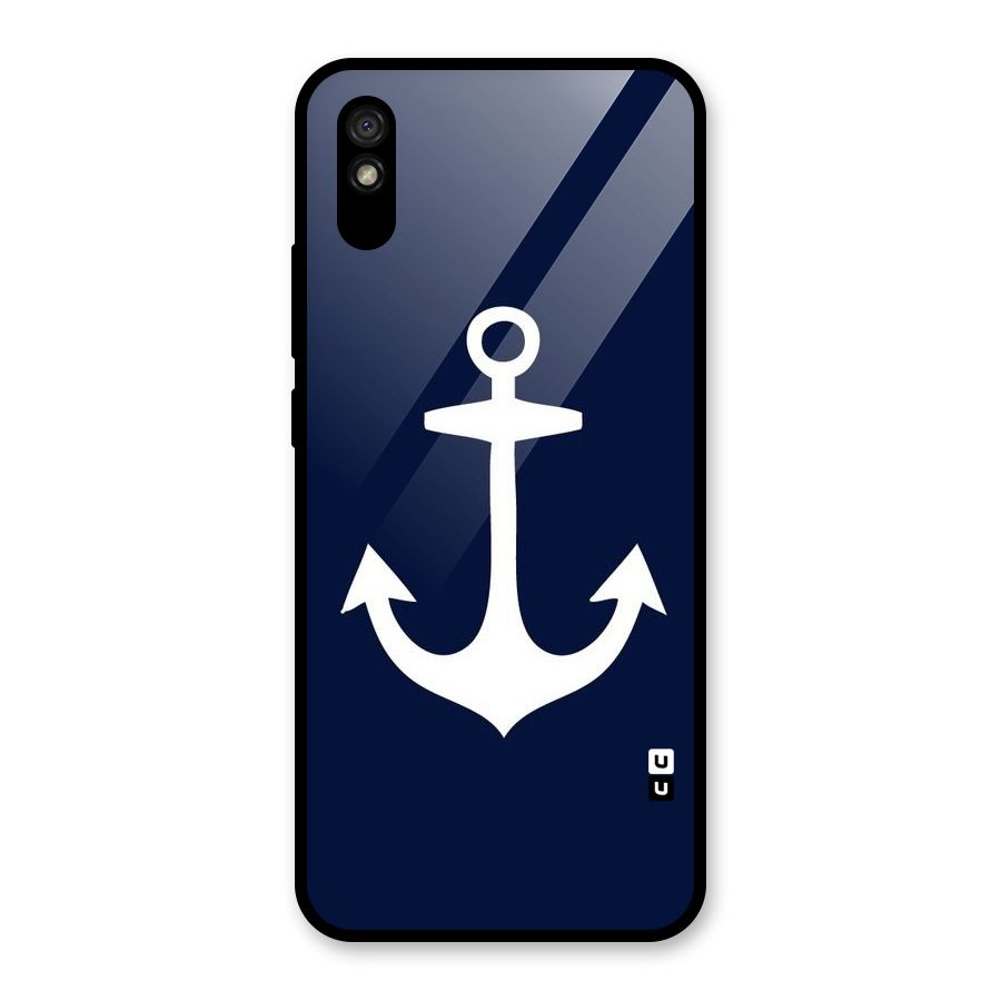 Stylish Anchor Design Glass Back Case for Redmi 9A