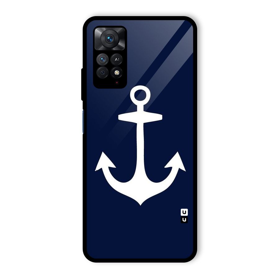 Stylish Anchor Design Glass Back Case for Redmi Note 11 Pro Plus 5G
