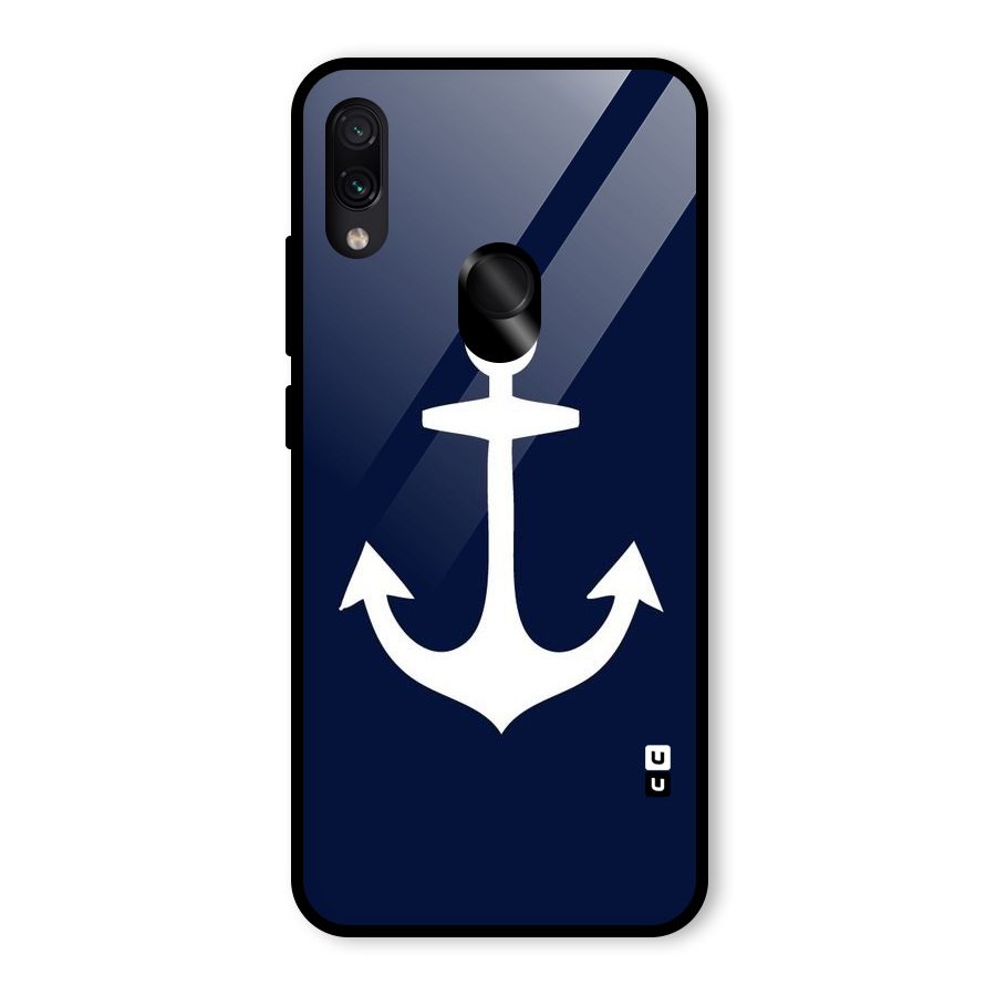Stylish Anchor Design Glass Back Case for Redmi Note 7S