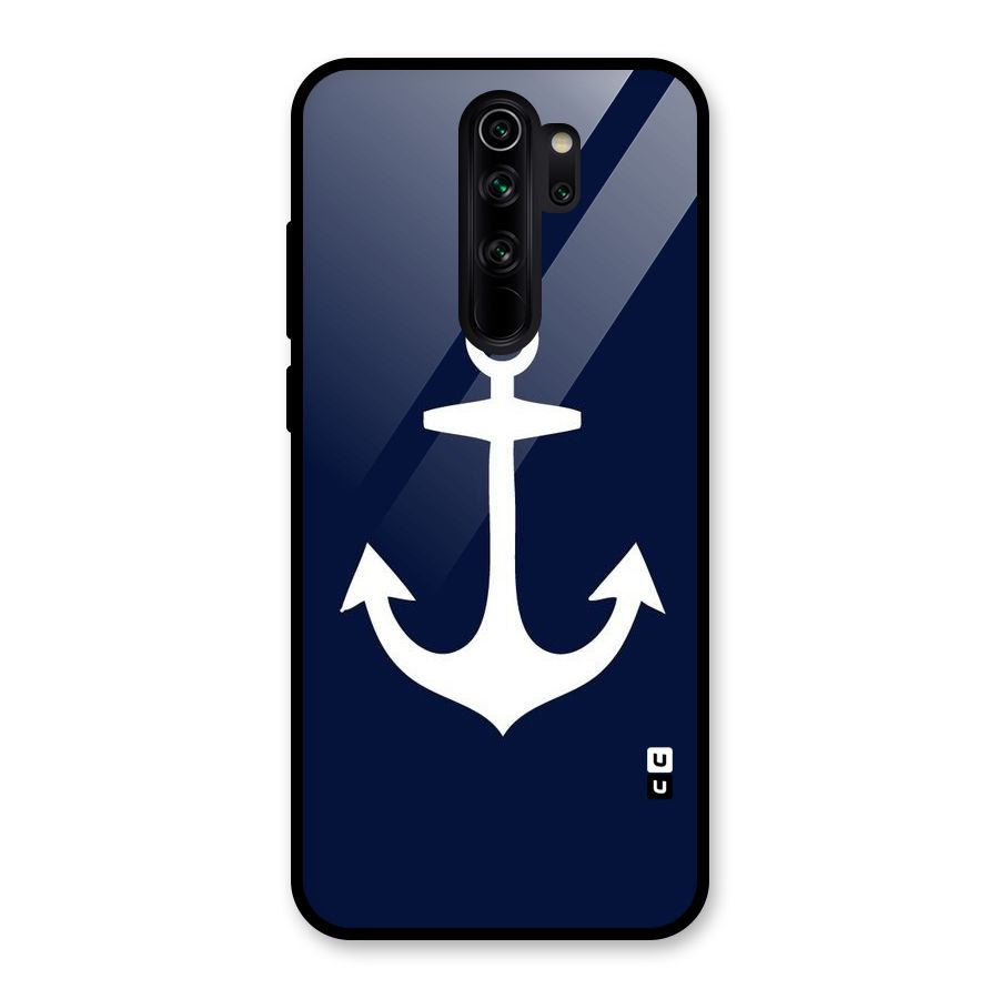Stylish Anchor Design Glass Back Case for Redmi Note 8 Pro