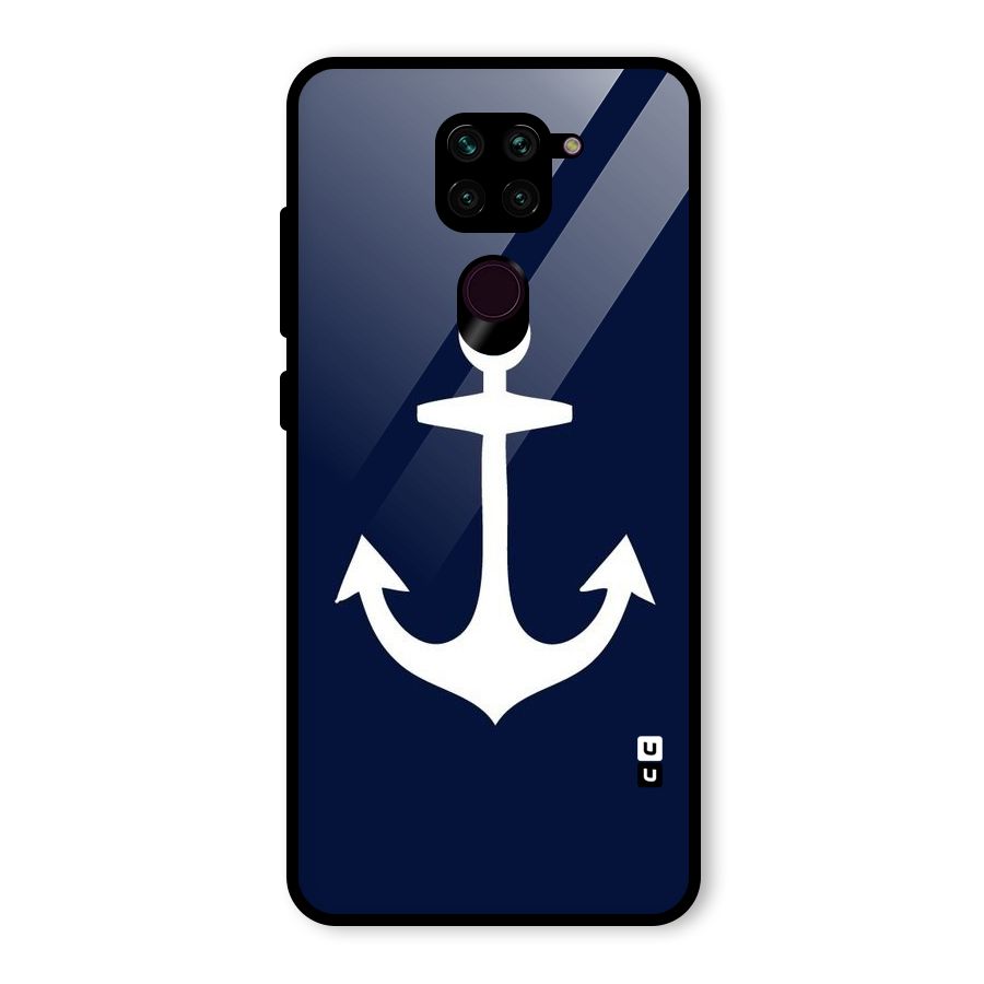 Stylish Anchor Design Glass Back Case for Redmi Note 9