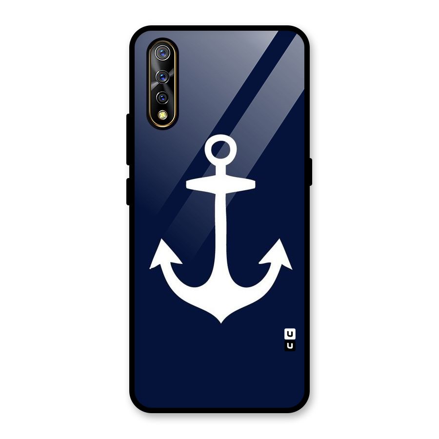 Stylish Anchor Design Glass Back Case for Vivo S1