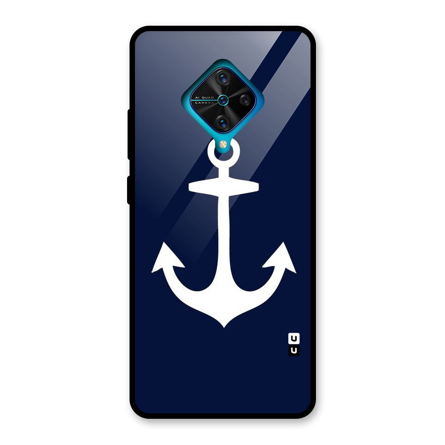 Stylish Anchor Design Glass Back Case for Vivo S1 Pro