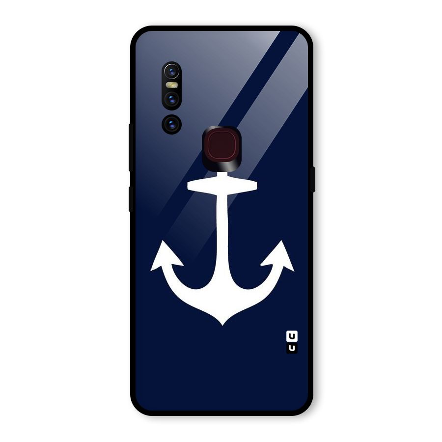 Stylish Anchor Design Glass Back Case for Vivo V15