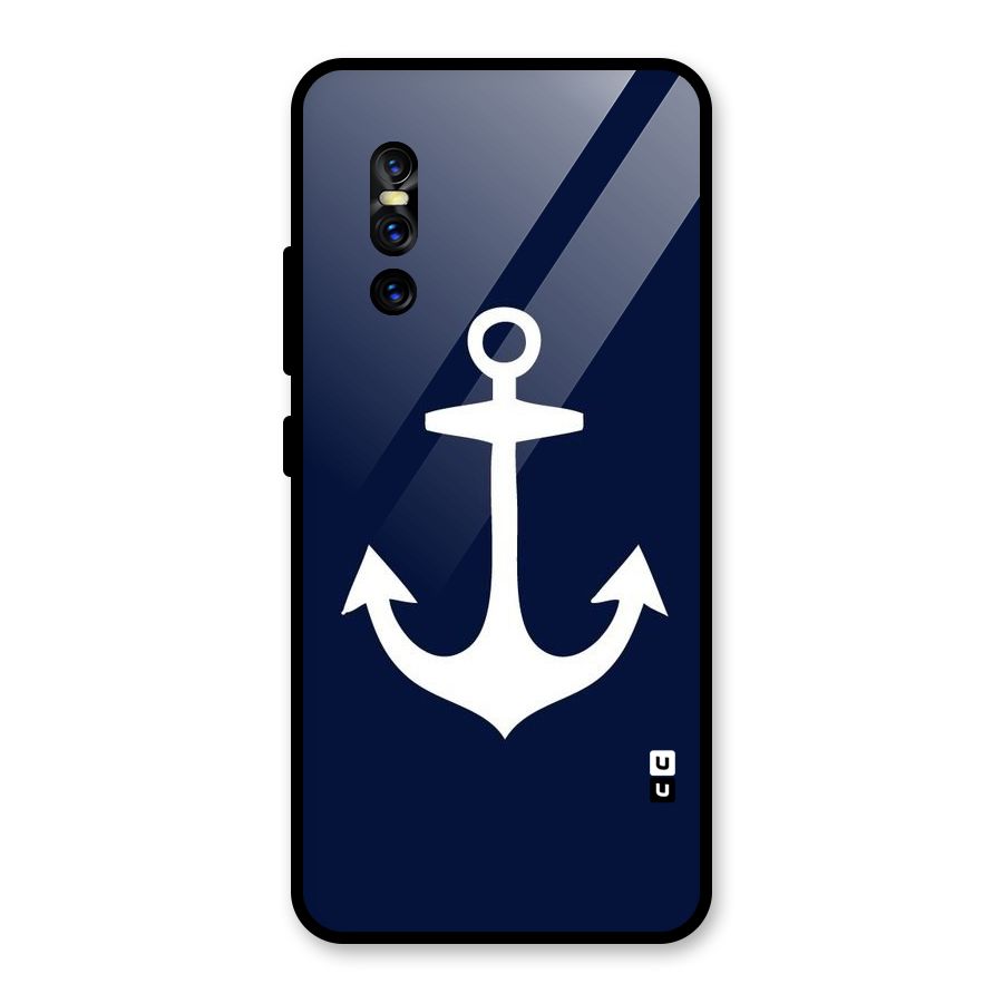 Stylish Anchor Design Glass Back Case for Vivo V15 Pro