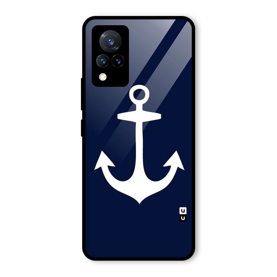 Stylish Anchor Design Glass Back Case for Vivo V21 5G