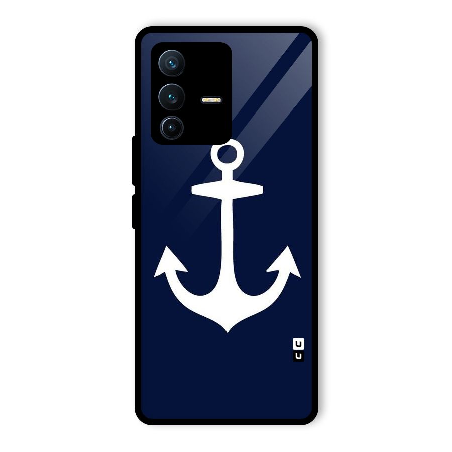 Stylish Anchor Design Glass Back Case for Vivo V23 Pro