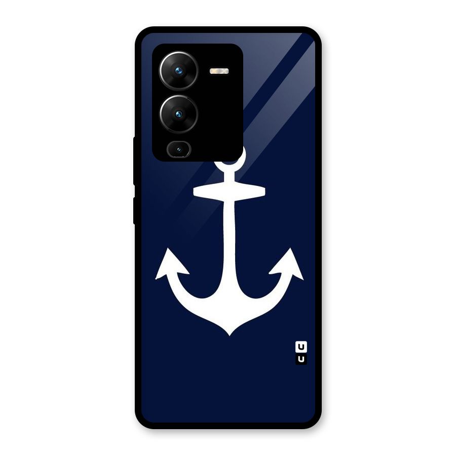 Stylish Anchor Design Glass Back Case for Vivo V25 Pro