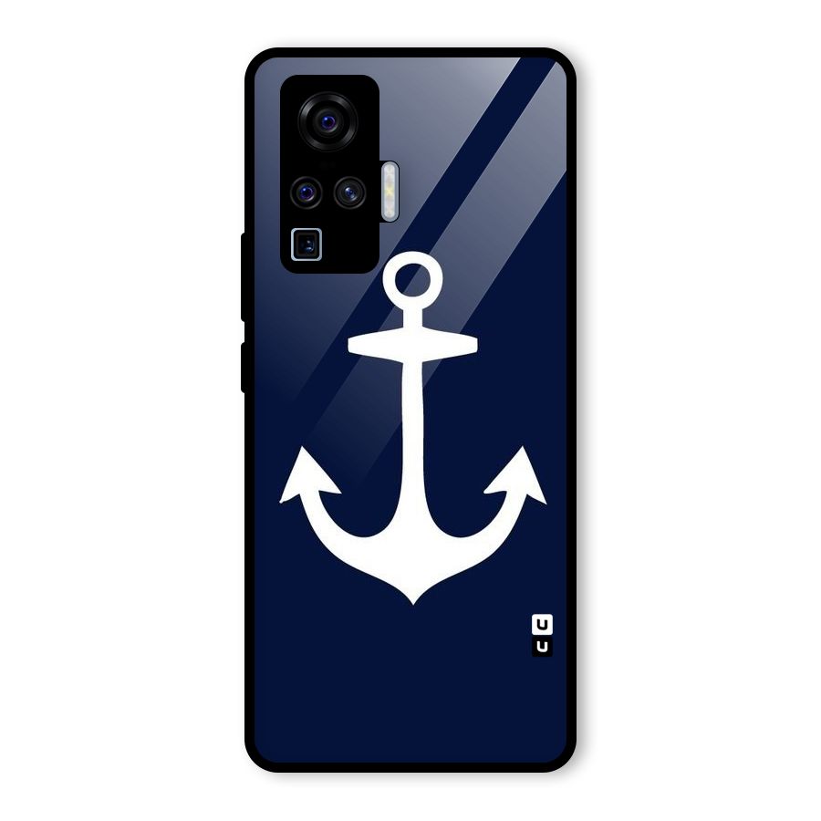 Stylish Anchor Design Glass Back Case for Vivo X50 Pro