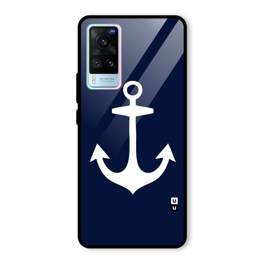 Stylish Anchor Design Glass Back Case for Vivo X60