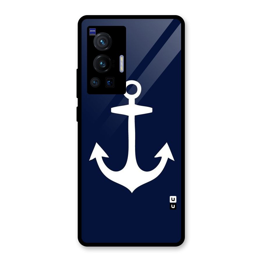 Stylish Anchor Design Glass Back Case for Vivo X70 Pro