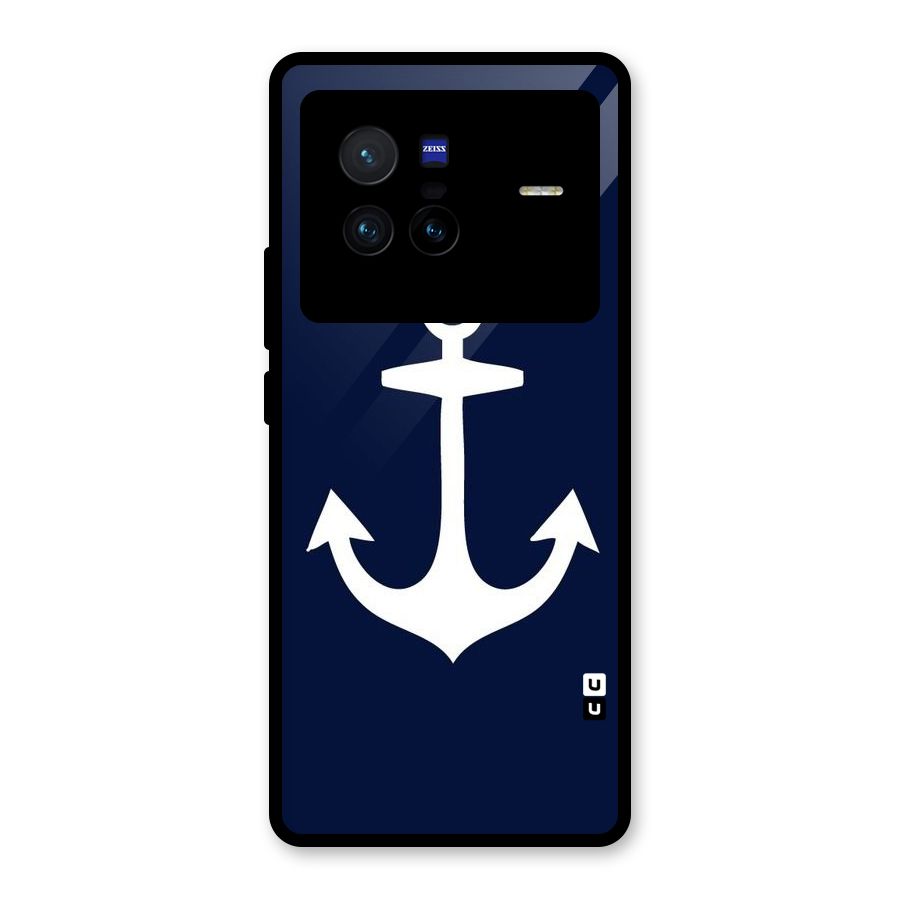 Stylish Anchor Design Glass Back Case for Vivo X80