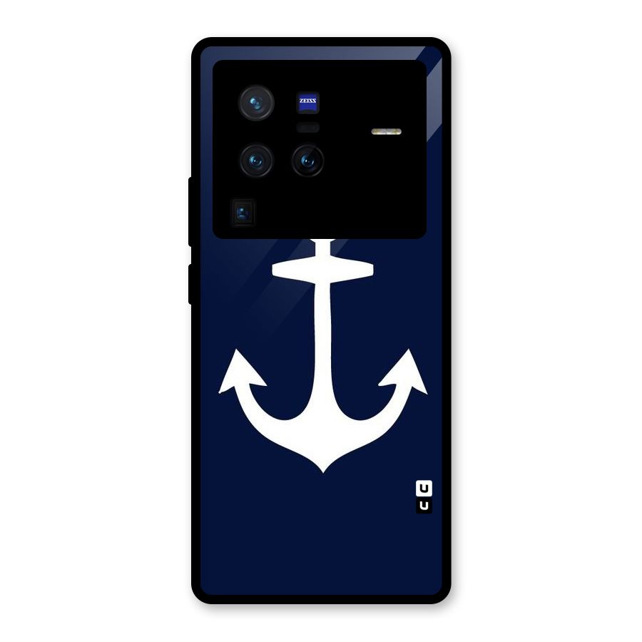 Stylish Anchor Design Glass Back Case for Vivo X80 Pro
