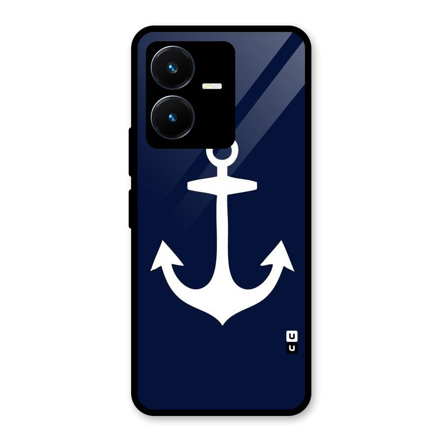 Stylish Anchor Design Glass Back Case for Vivo Y22