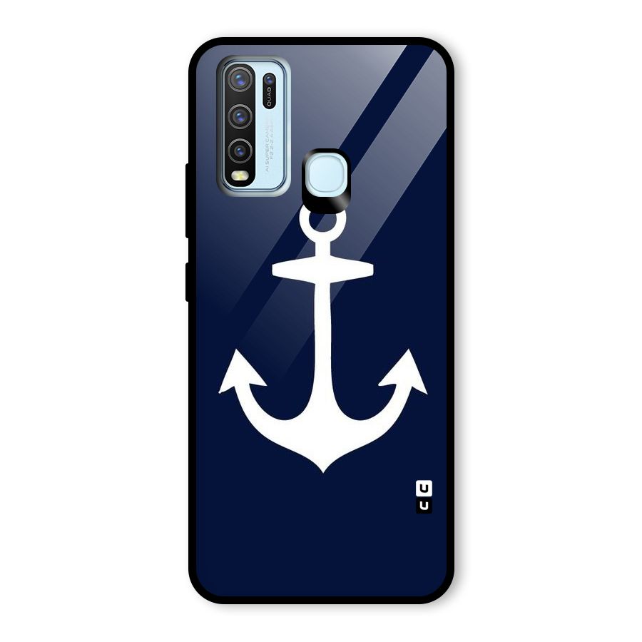 Stylish Anchor Design Glass Back Case for Vivo Y30