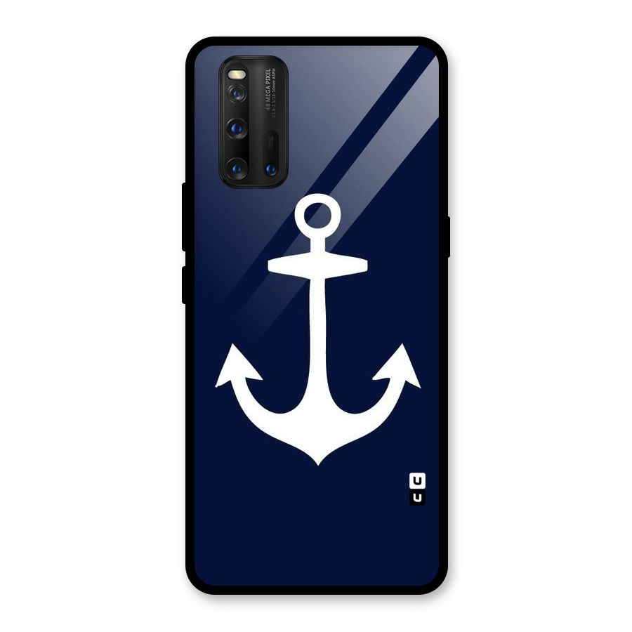 Stylish Anchor Design Glass Back Case for Vivo iQOO 3