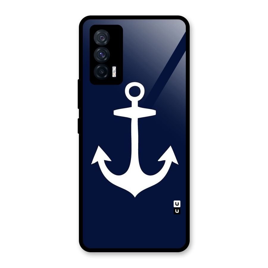 Stylish Anchor Design Glass Back Case for Vivo iQOO 7 5G