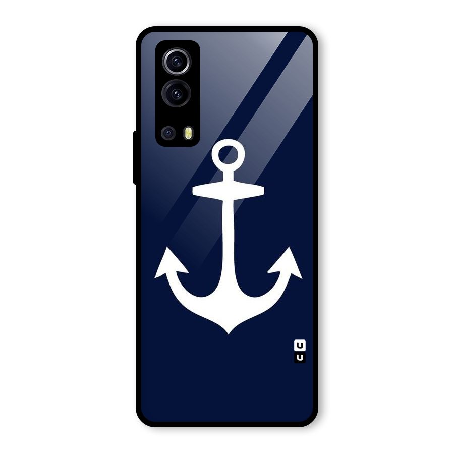 Stylish Anchor Design Glass Back Case for Vivo iQOO Z3