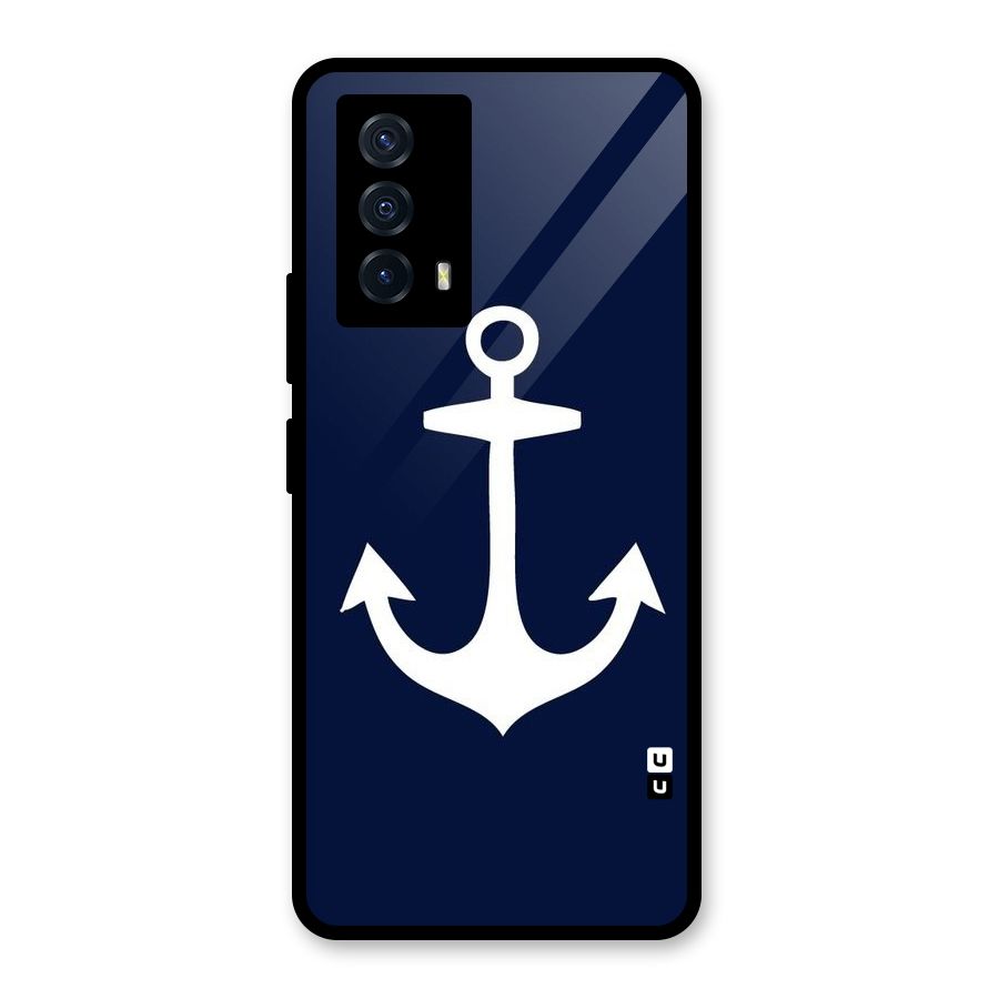 Stylish Anchor Design Glass Back Case for Vivo iQOO Z5