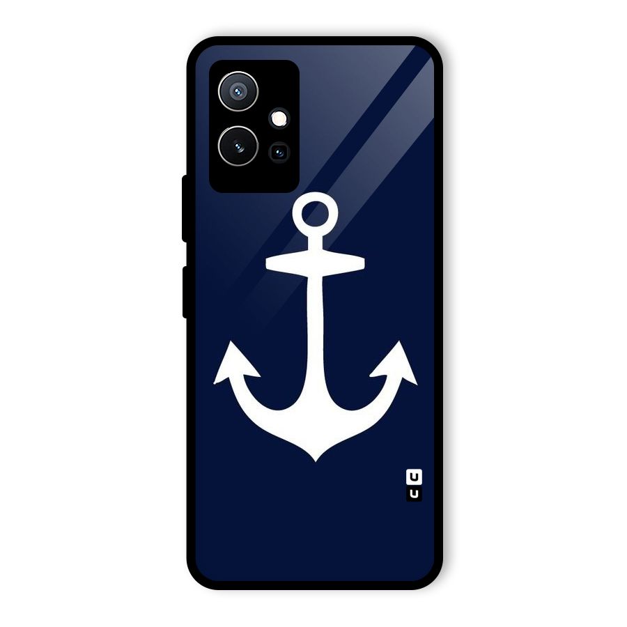 Stylish Anchor Design Glass Back Case for Vivo iQOO Z6