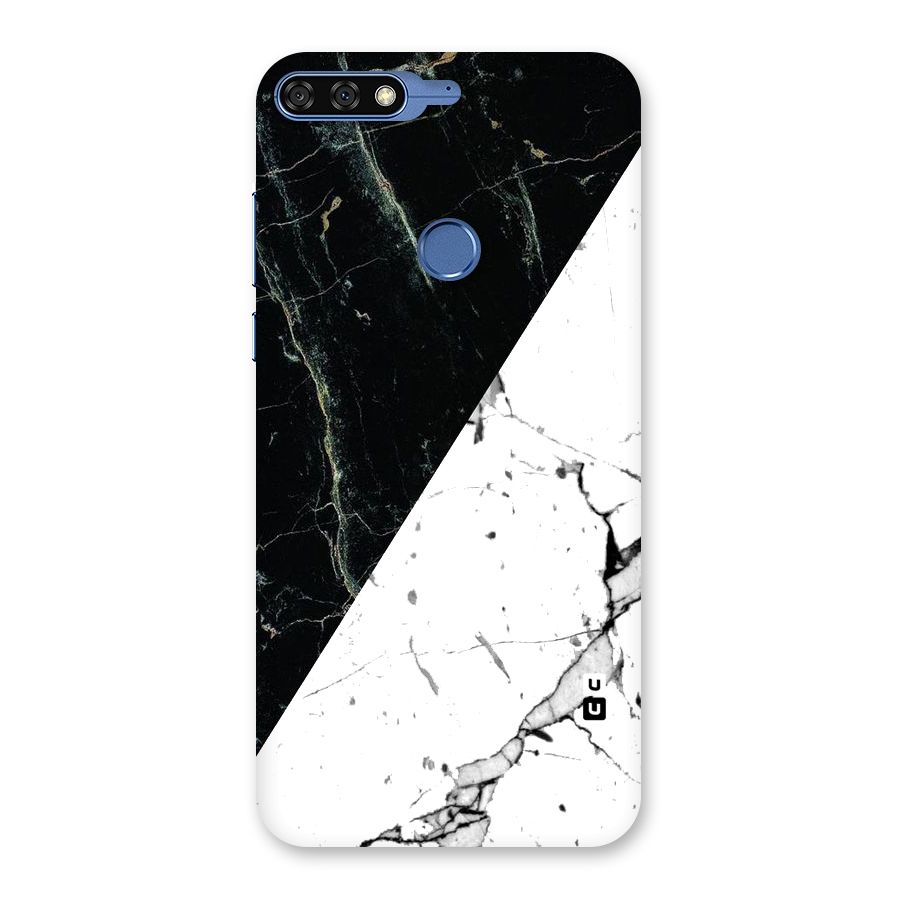 Stylish Diagonal Marble Back Case for Honor 7C