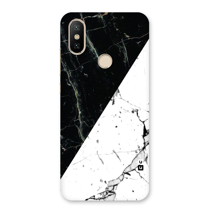 Stylish Diagonal Marble Back Case for Mi A2