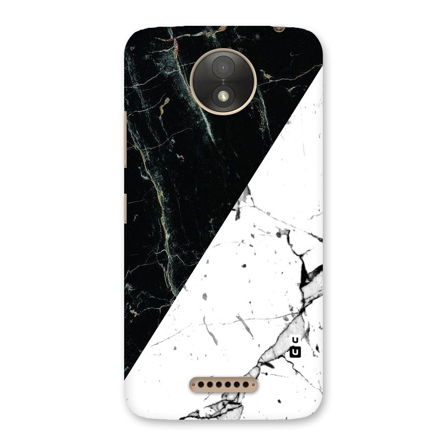 Stylish Diagonal Marble Back Case for Moto C Plus