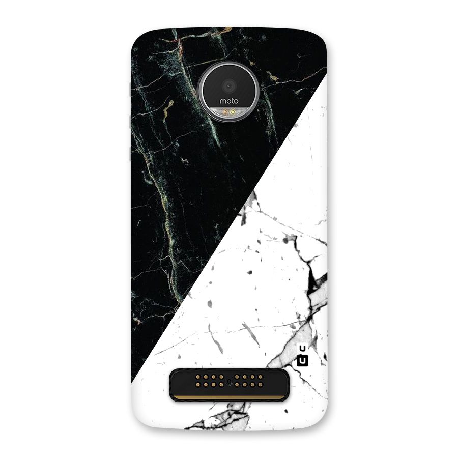 Stylish Diagonal Marble Back Case for Moto Z Play