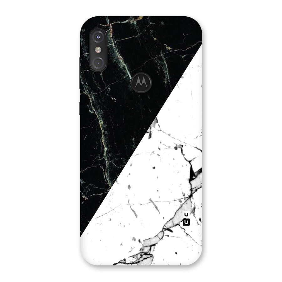Stylish Diagonal Marble Back Case for Motorola One Power