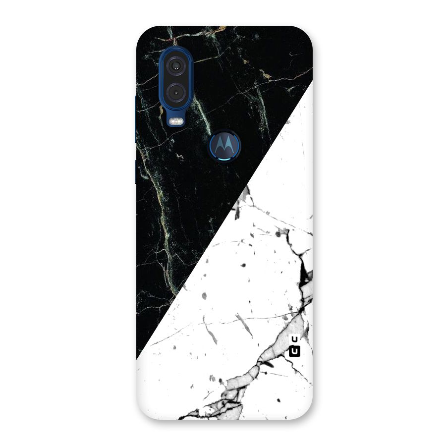 Stylish Diagonal Marble Back Case for Motorola One Vision