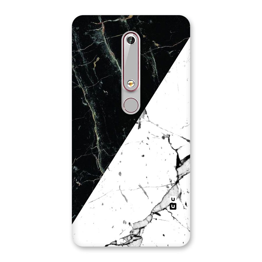 Stylish Diagonal Marble Back Case for Nokia 6.1