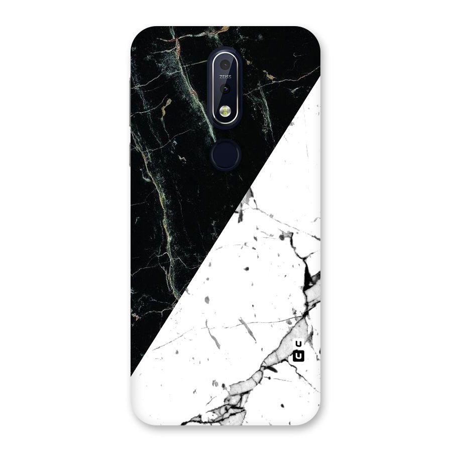 Stylish Diagonal Marble Back Case for Nokia 7.1