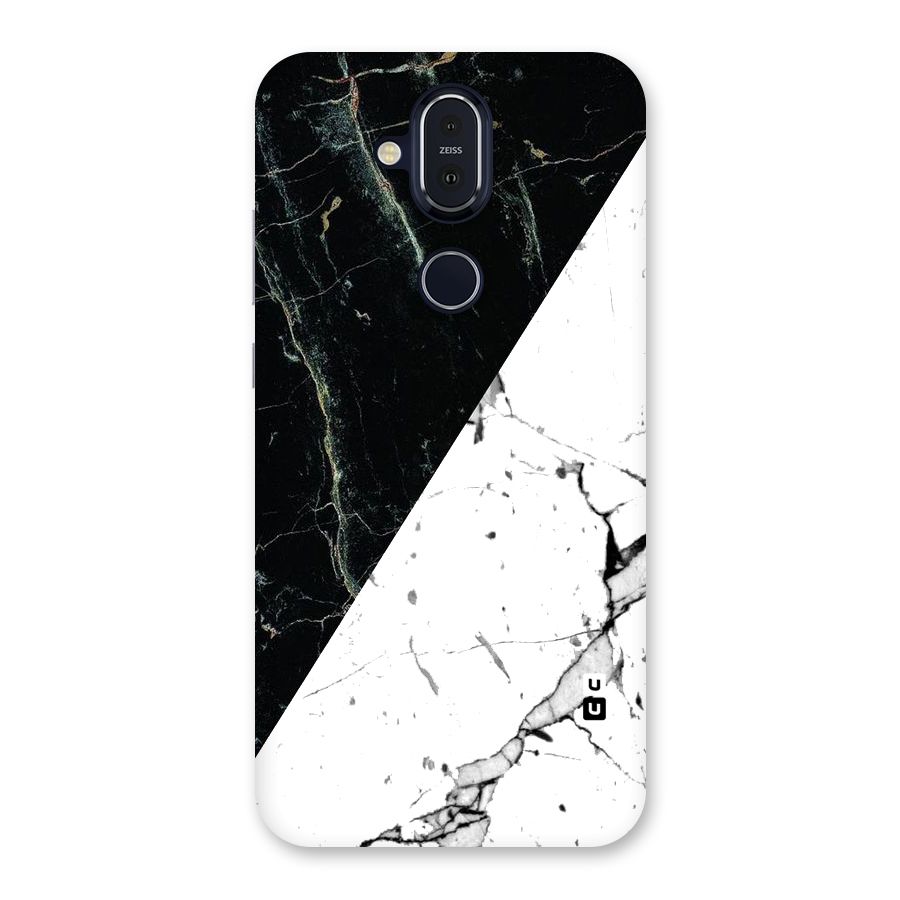 Stylish Diagonal Marble Back Case for Nokia 8.1