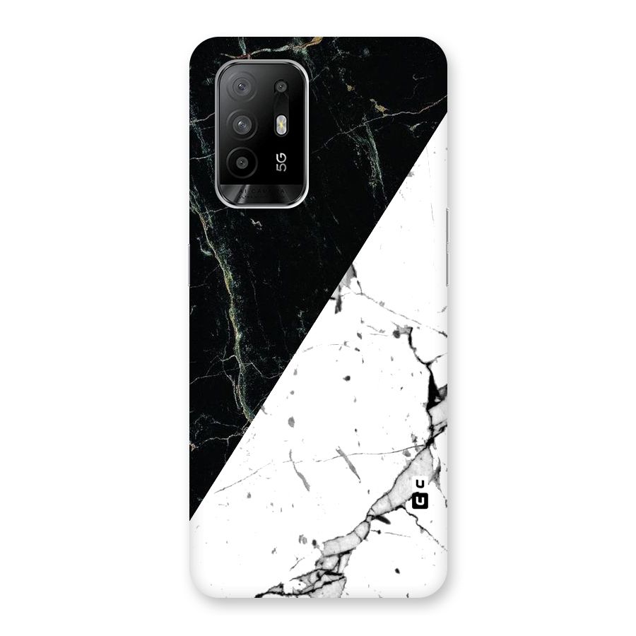 Stylish Diagonal Marble Back Case for Oppo F19 Pro Plus 5G