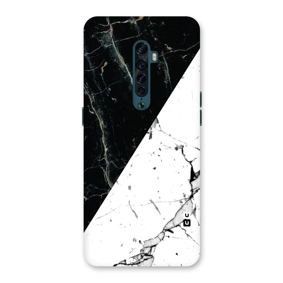 Stylish Diagonal Marble Back Case for Oppo Reno2