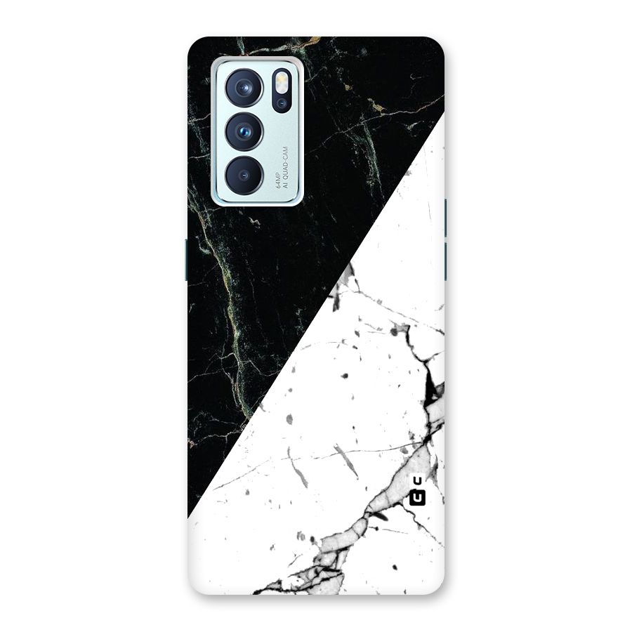 Stylish Diagonal Marble Back Case for Oppo Reno6 Pro 5G