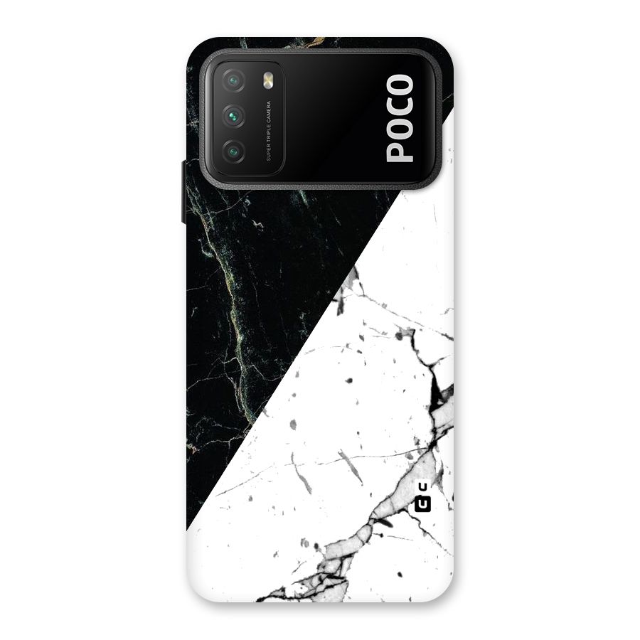 Stylish Diagonal Marble Back Case for Poco M3