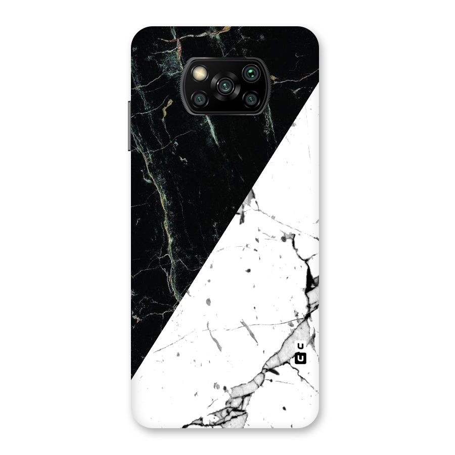 Stylish Diagonal Marble Back Case for Poco X3