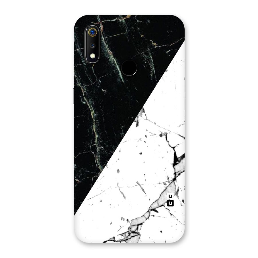 Stylish Diagonal Marble Back Case for Realme 3