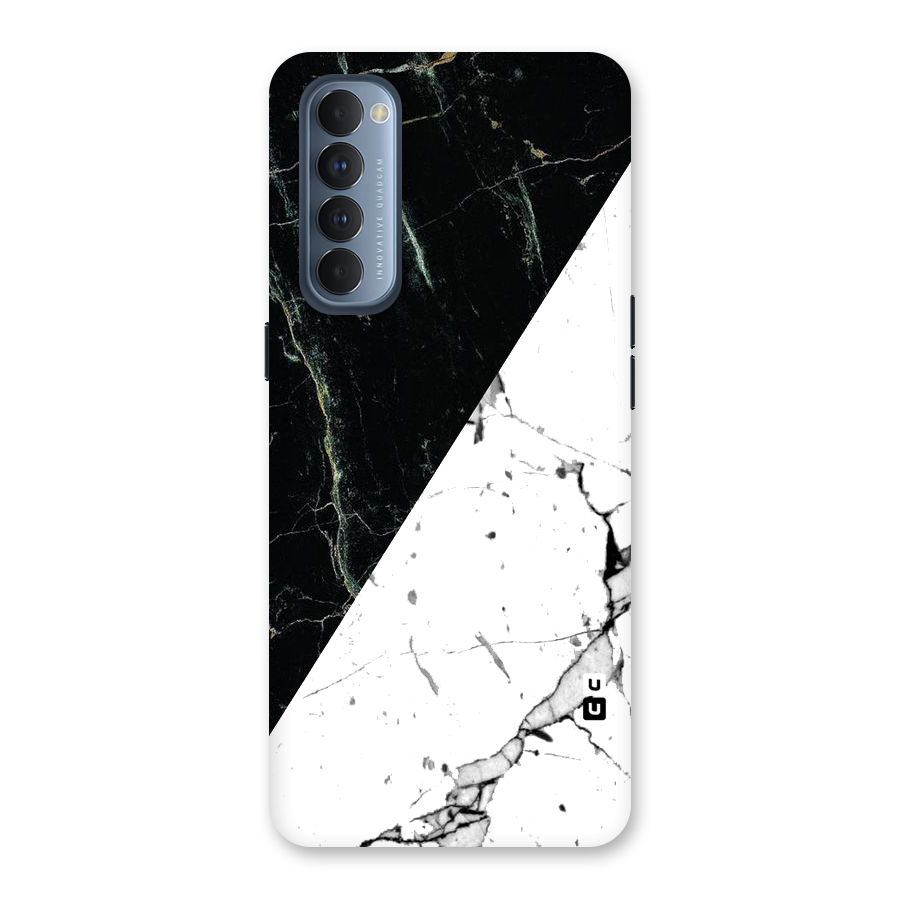 Stylish Diagonal Marble Back Case for Reno4 Pro